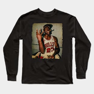 Michael Jordan Black Smoke Vintage Long Sleeve T-Shirt